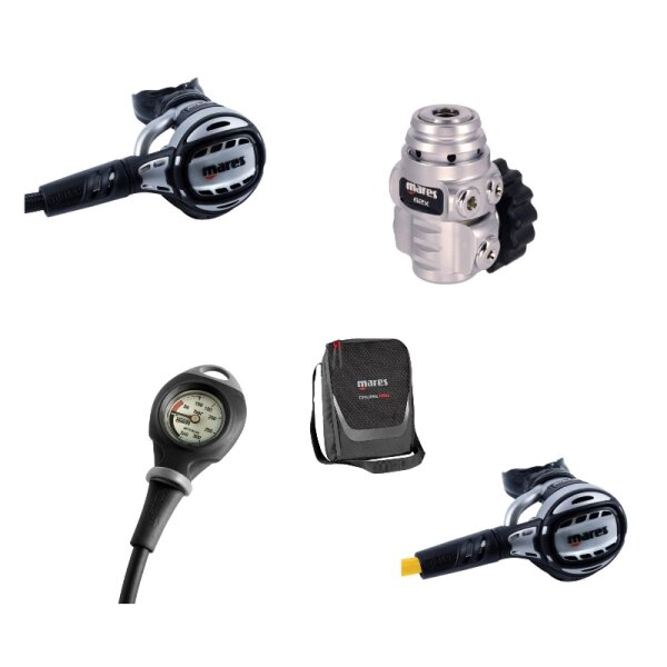 Mares ATLAS 62X ATEMREGLER 1. Stufe + 2. Stufe + Octopus + Finimeter + Tasche
