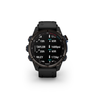 Garmin® Descent™ Mk3i – 43 mm, Graues DLC-Titan mit schwarzem Silikonarmband