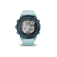 GARMIN® DESCENT™ G1 SOLAR Ocean Edition Himmelblau mit Silikon-Wechselarmband 22 mm